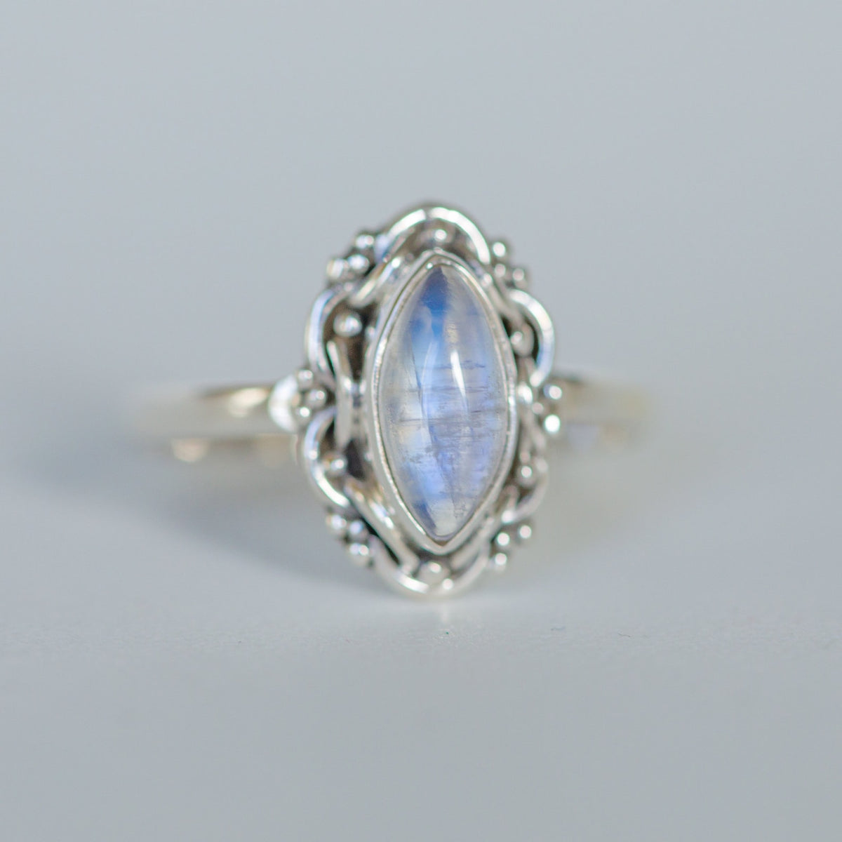 Marquise Moonstone Ring, Moonstone Crystal, Gypsy Boho Ring