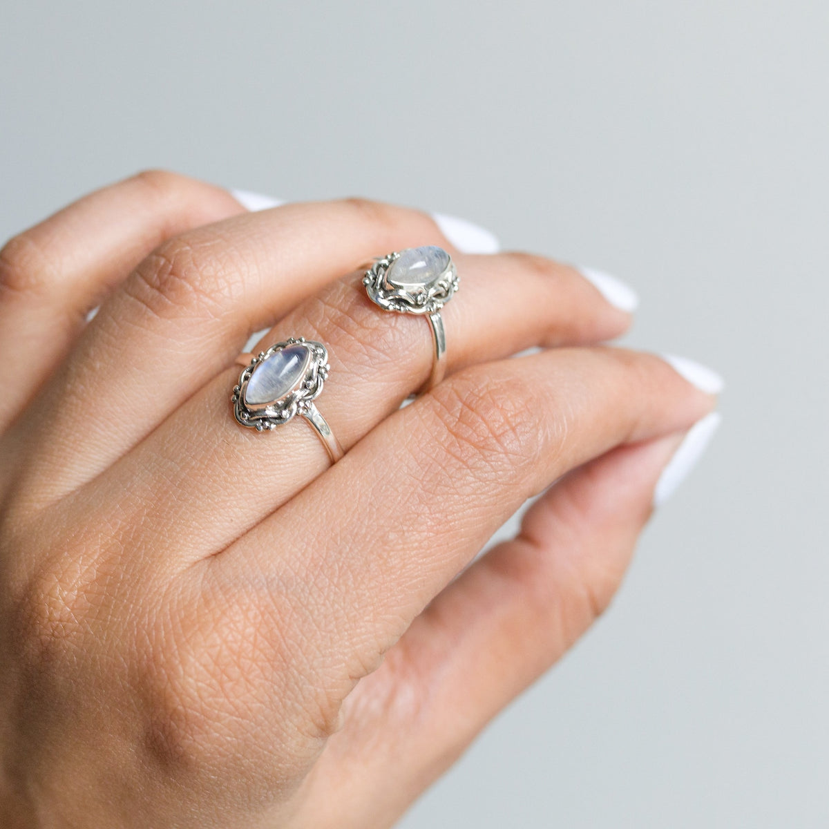 Marquise Moonstone Ring, Moonstone Crystal, Gypsy Boho Ring