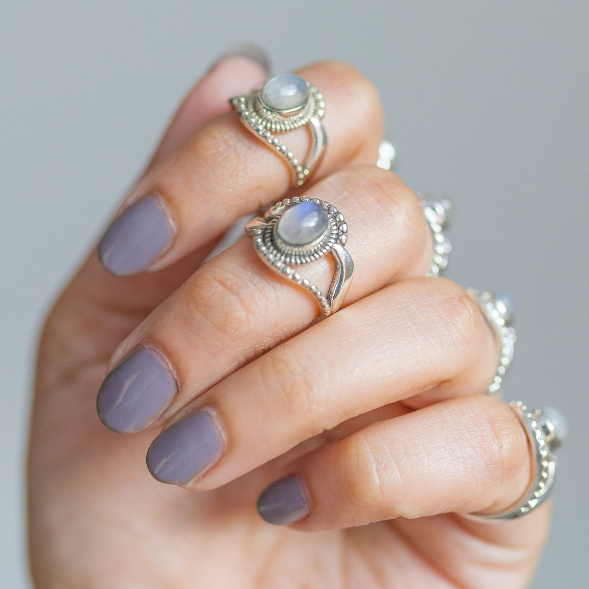 Blue Moonstone Ring, Moon Stone Jewelry