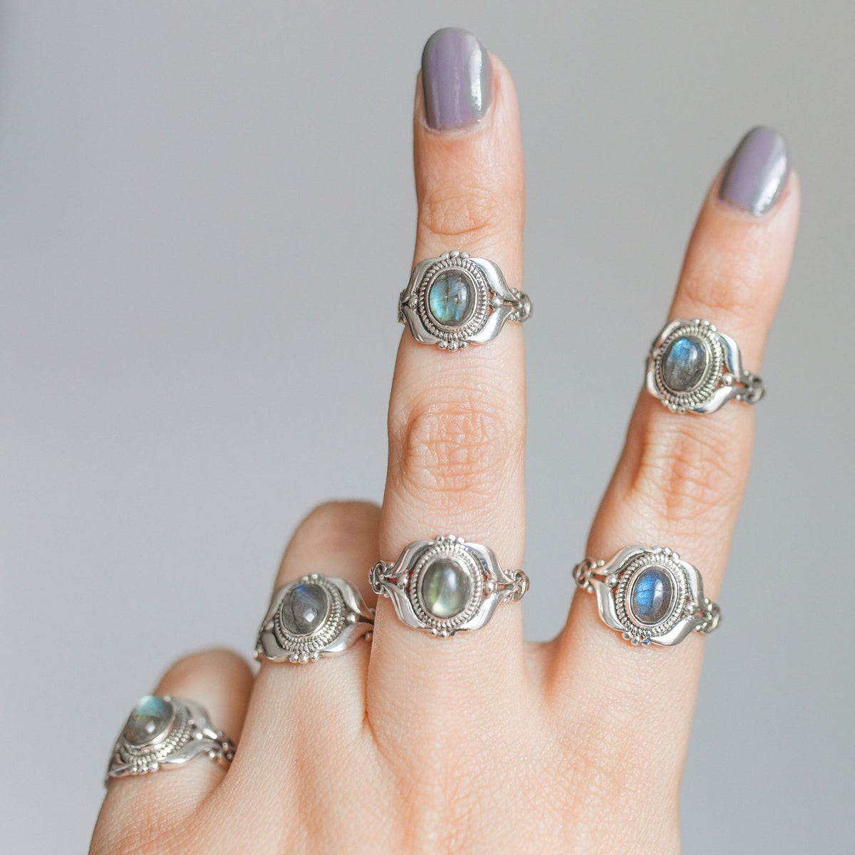 Labradorite Ring, Bohemian Silver Ring