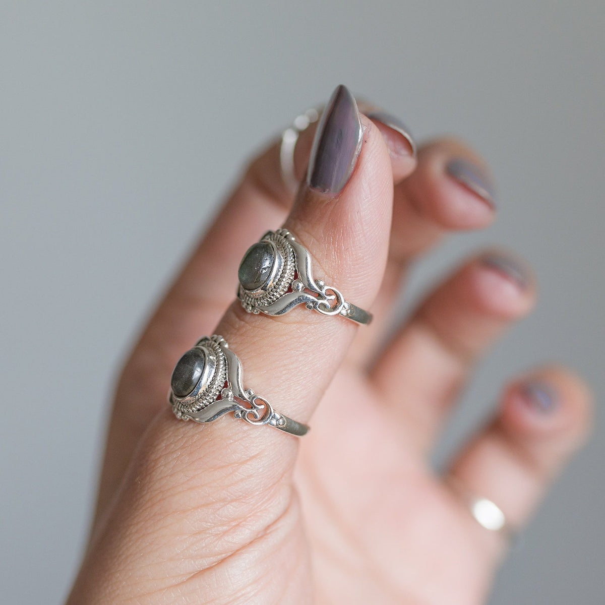 Labradorite Ring, Bohemian Silver Ring