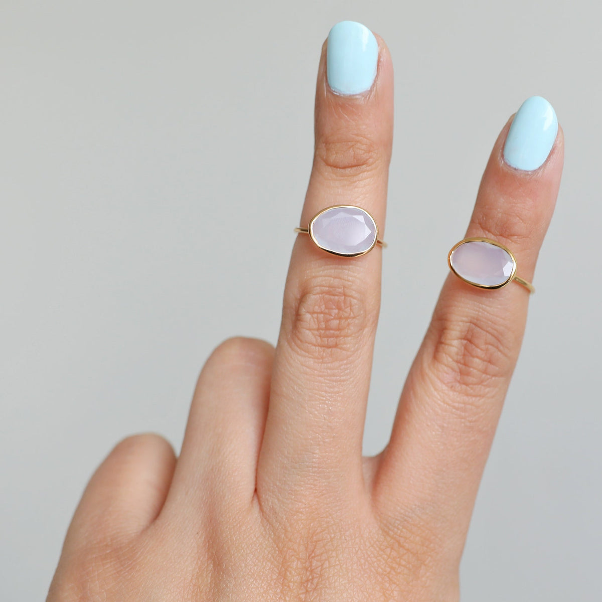 Lavender Chalcedony & Gold Vermeil Ring, Delicate Rings