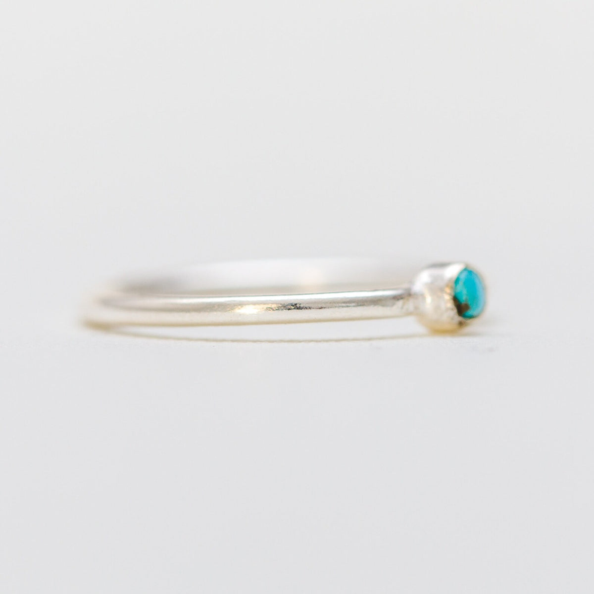 Natural Turquoise Ring, Tiny Turquoise Ring in Sterling Silver