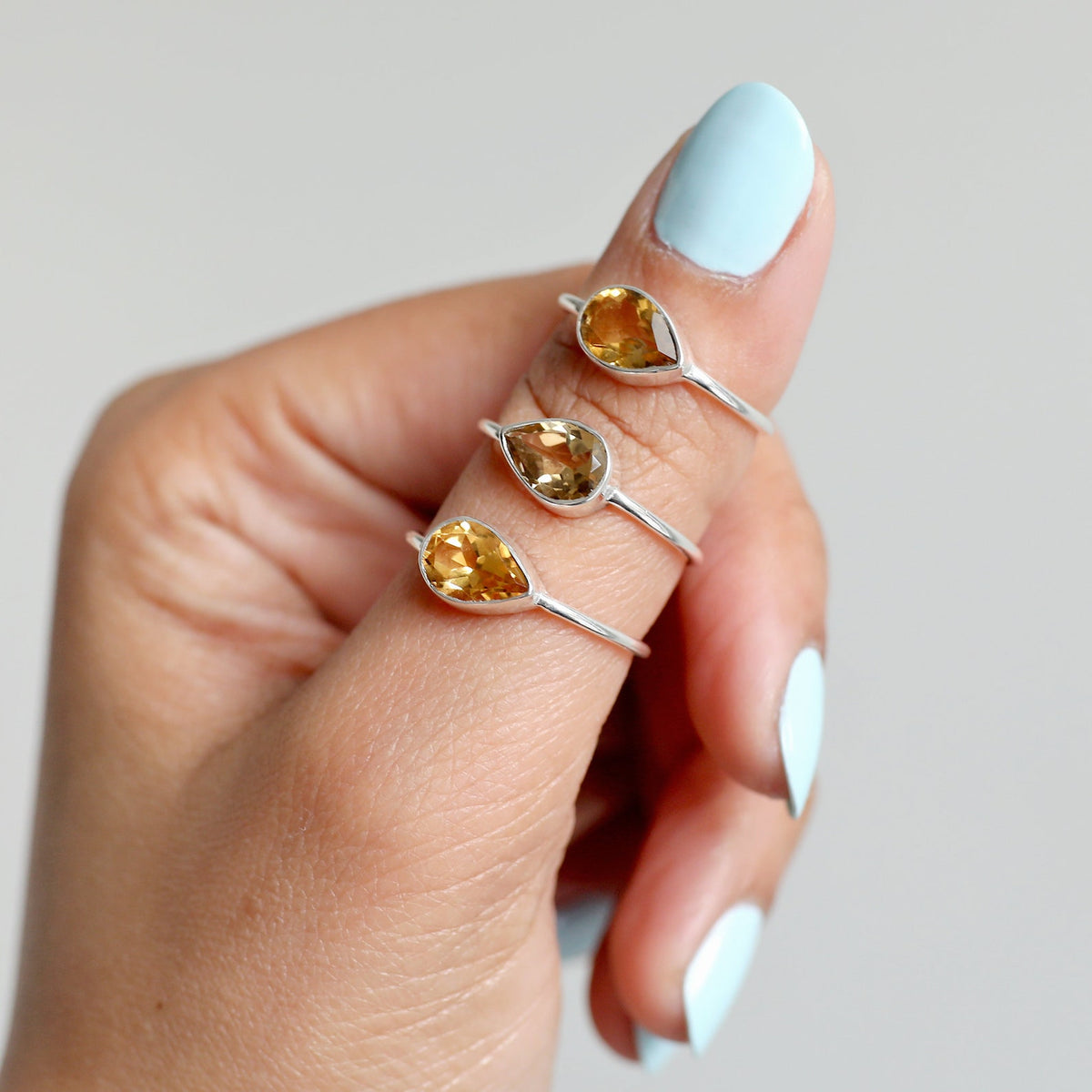Natural Citrine Ring - Citrine Crystal Ring