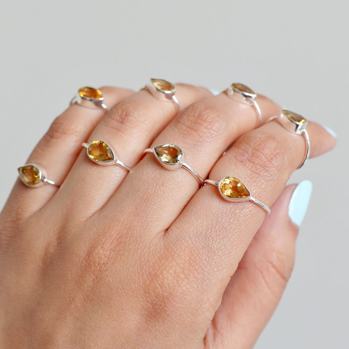 Natural Citrine Ring - Citrine Crystal Ring