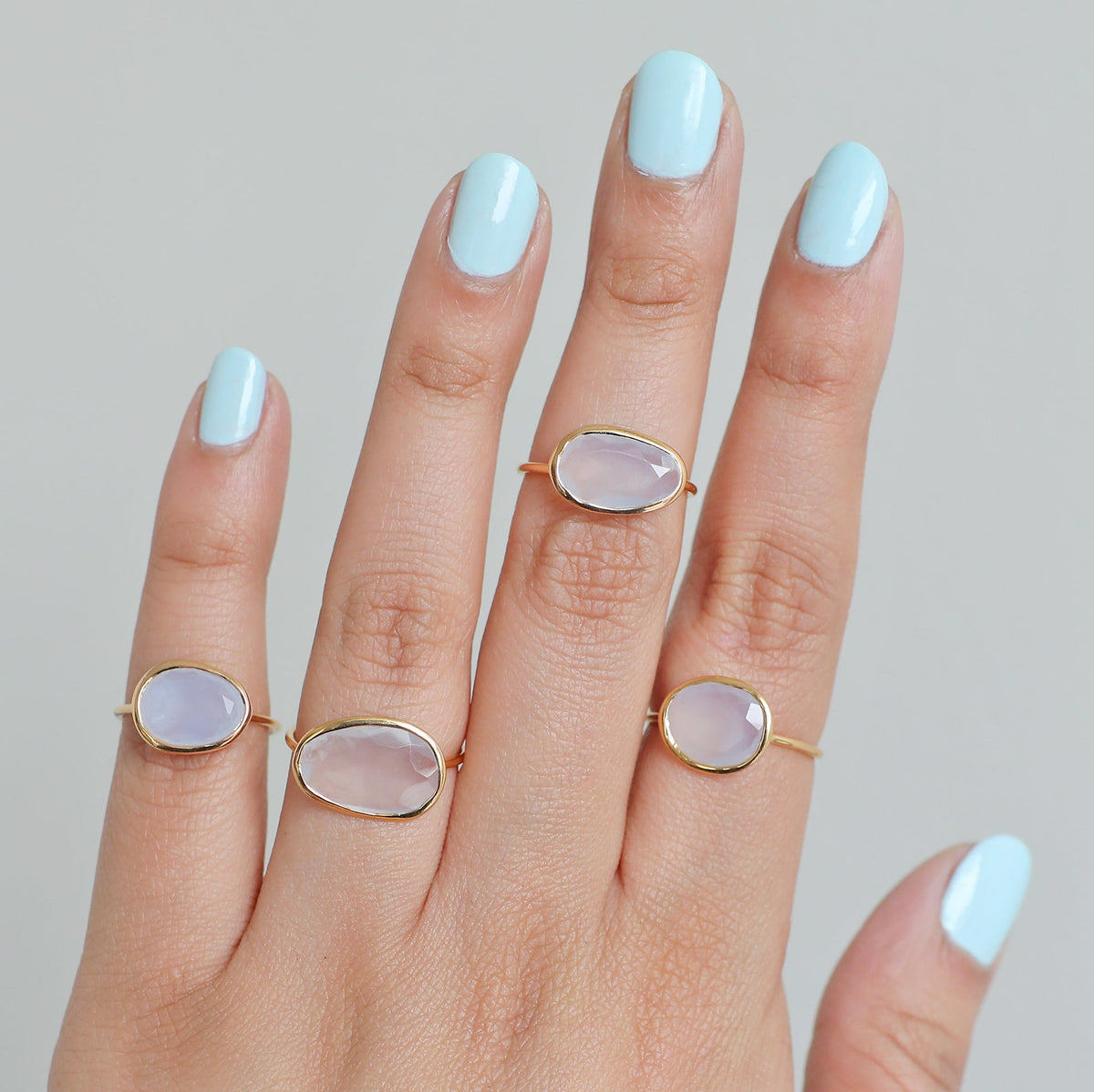 Lavender Chalcedony & Gold Vermeil Ring, Delicate Rings