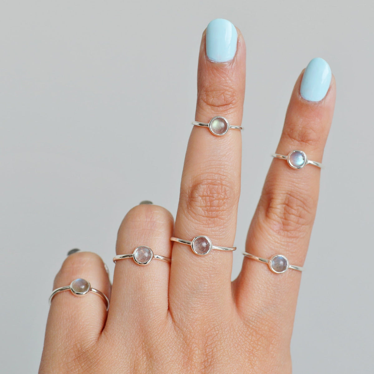 Tiny Labradorite Ring, Everyday Stack Ring