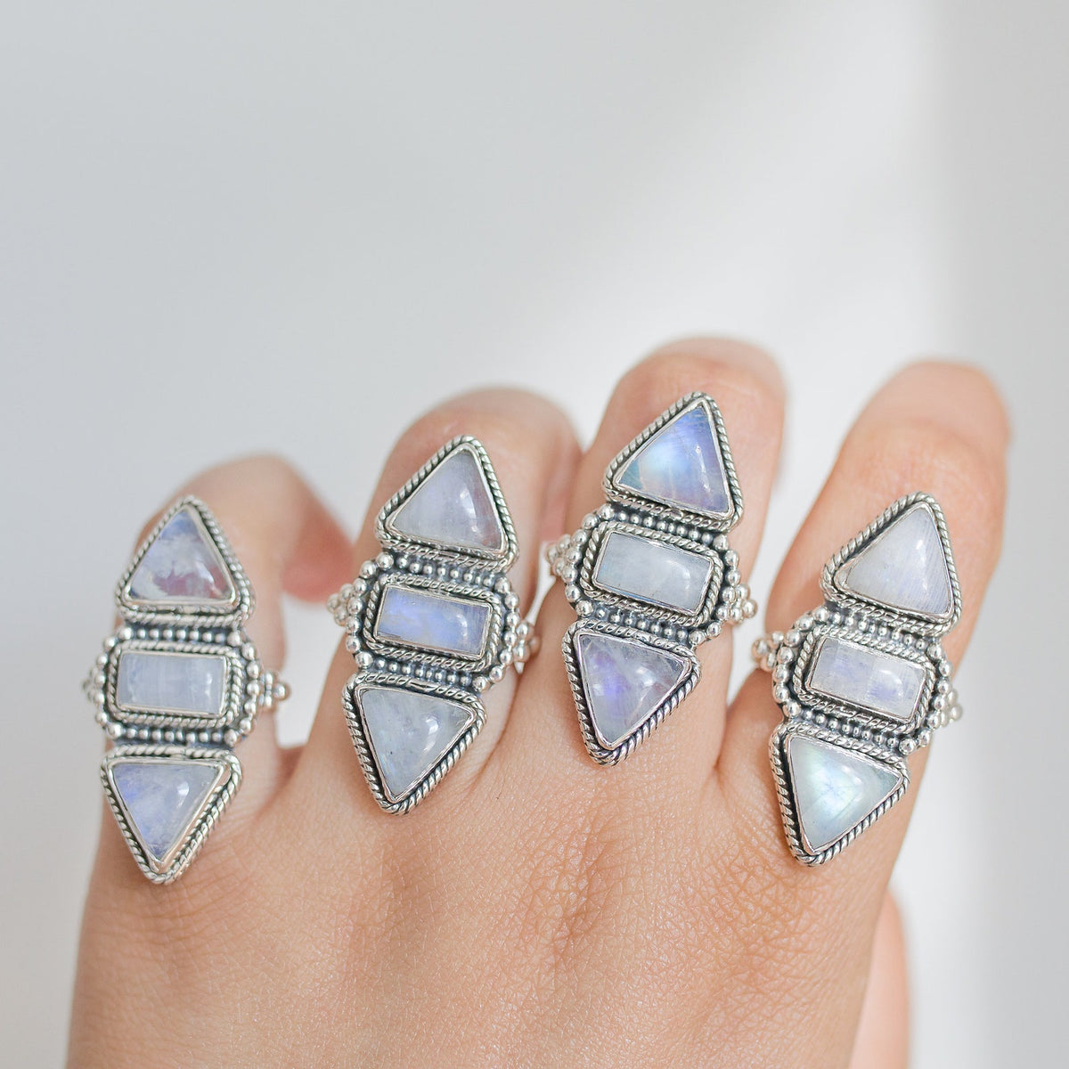 Rainbow Moonstone Ring - Wanderlust Jewelry
