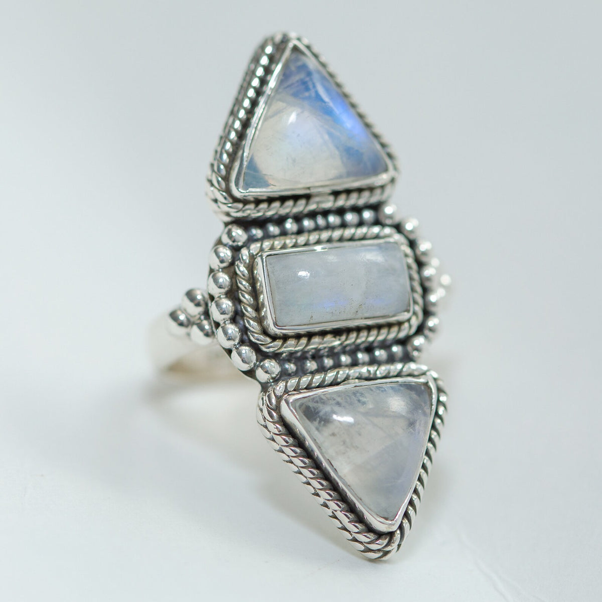 Rainbow Moonstone Ring - Wanderlust Jewelry