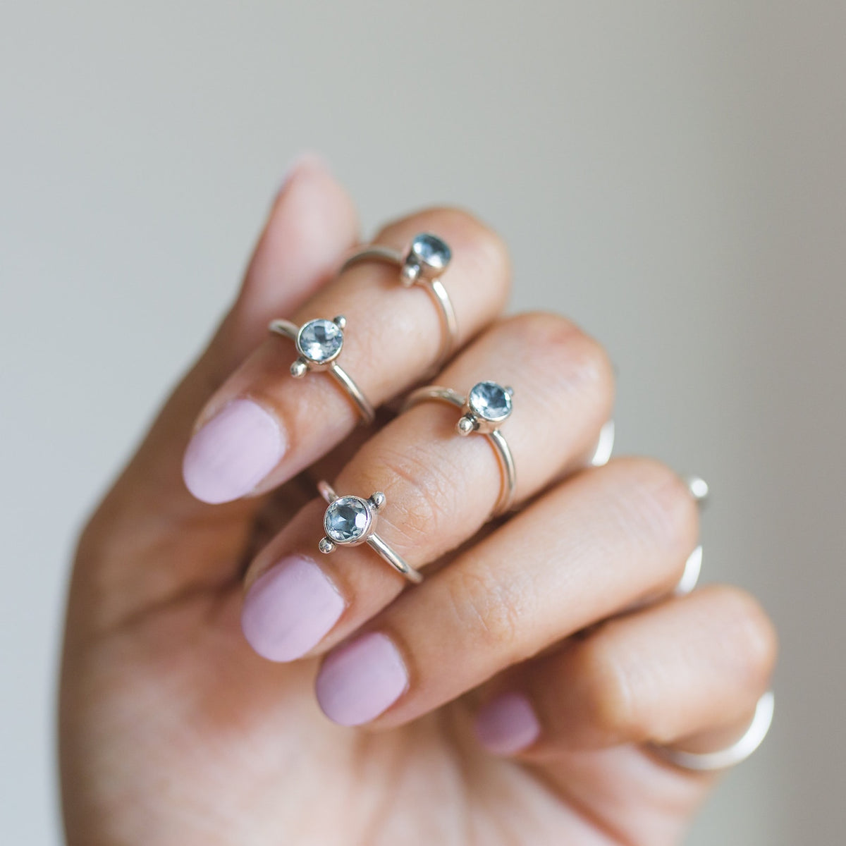 Sky Blue Topaz Ring - Delicate Stone Ring