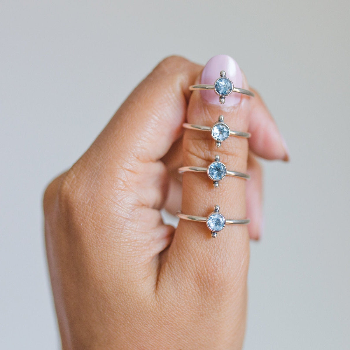 Sky Blue Topaz Ring - Delicate Stone Ring