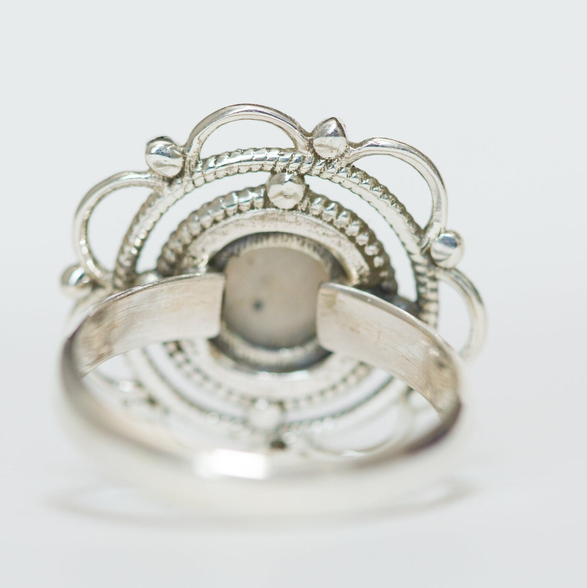 Blue Labradorite Mandala Ring, Meditation Rings