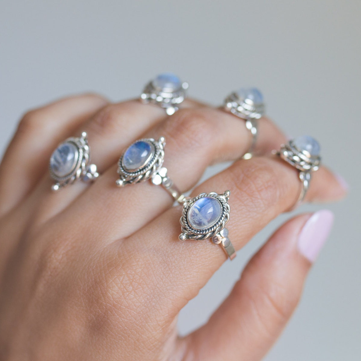 Oval Moonstone Ring, Moonstone Crystal, Gypsy Boho Ring