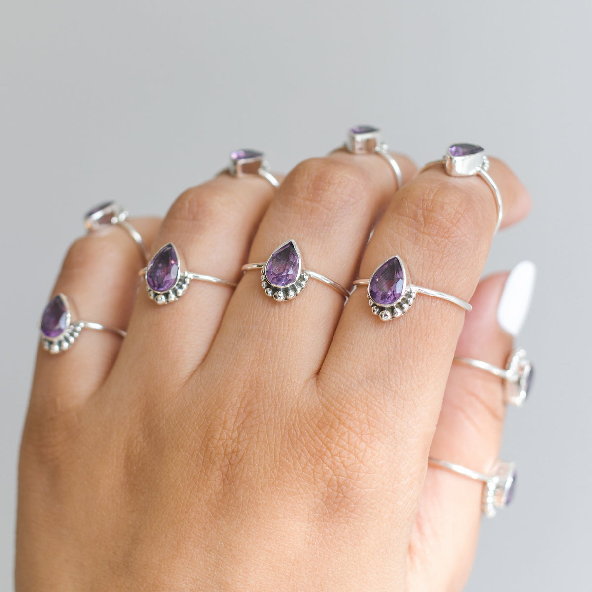 Purple Amethyst Ring - Dainty Amethyst Ring