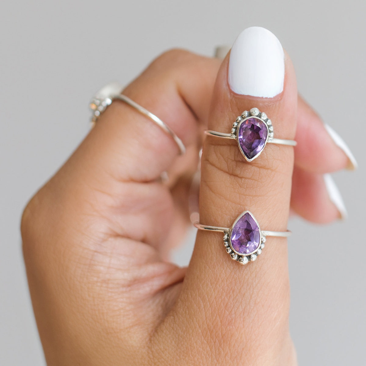 Purple Amethyst Ring - Dainty Amethyst Ring