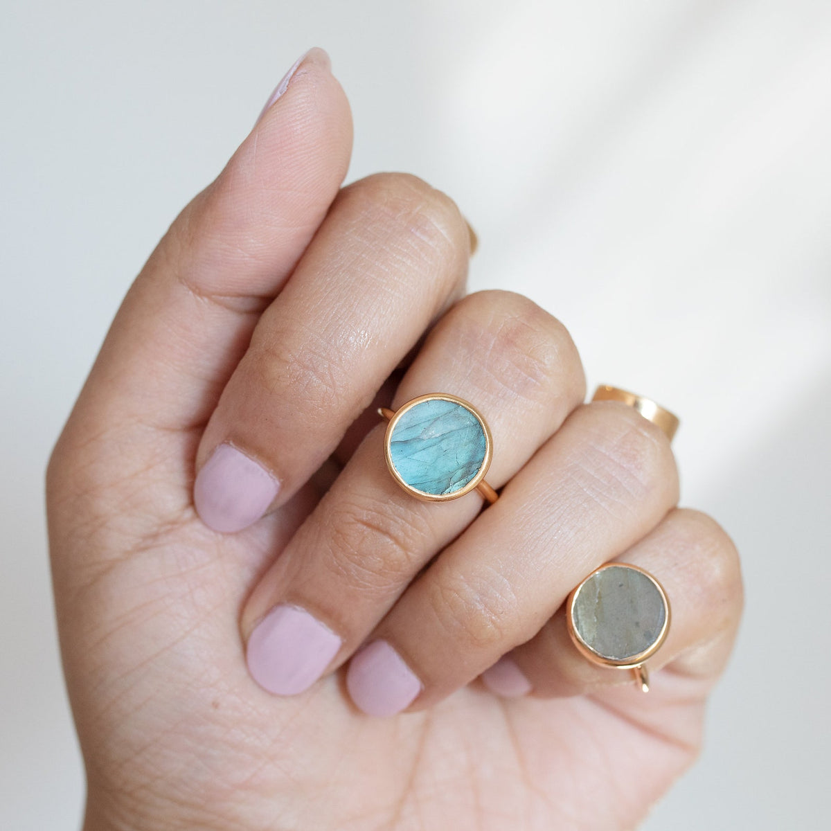 Handmade Labradorite Ring, Gold Vermeil Ring