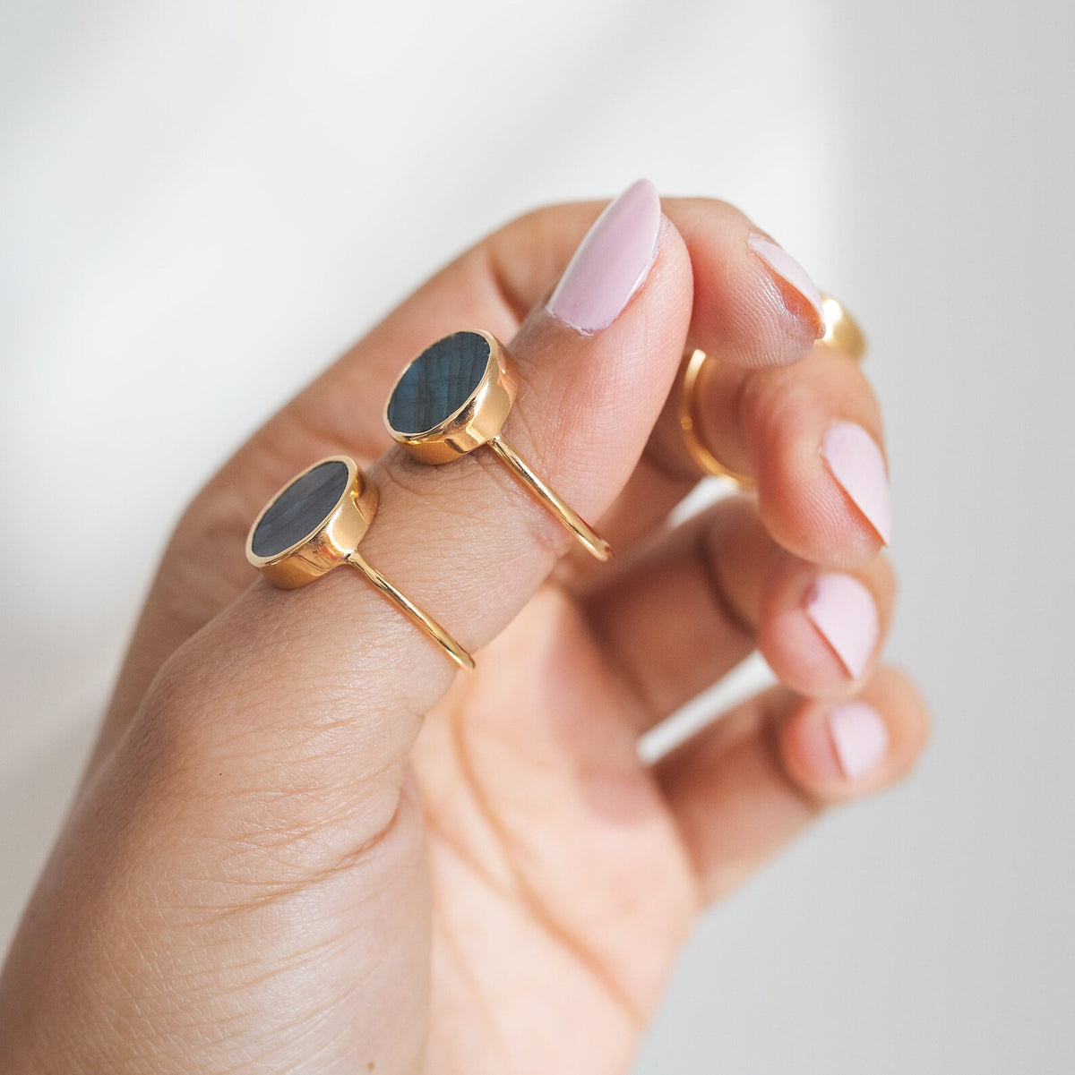Handmade Labradorite Ring, Gold Vermeil Ring