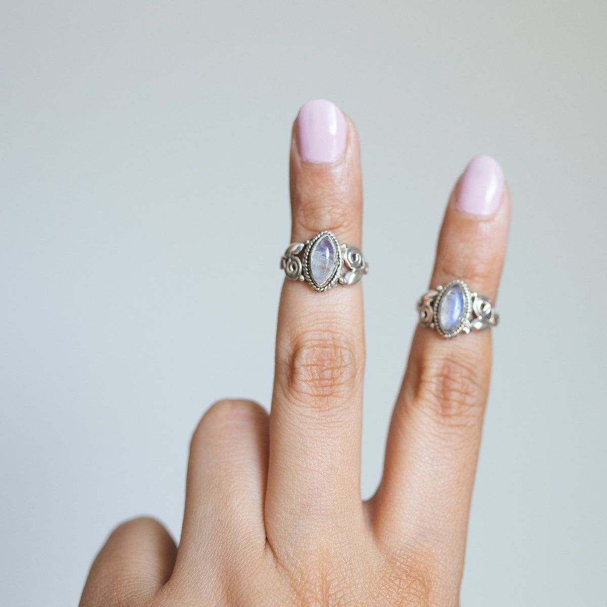 Marquise Moonstonet Ring, Blue Moonstone Ring