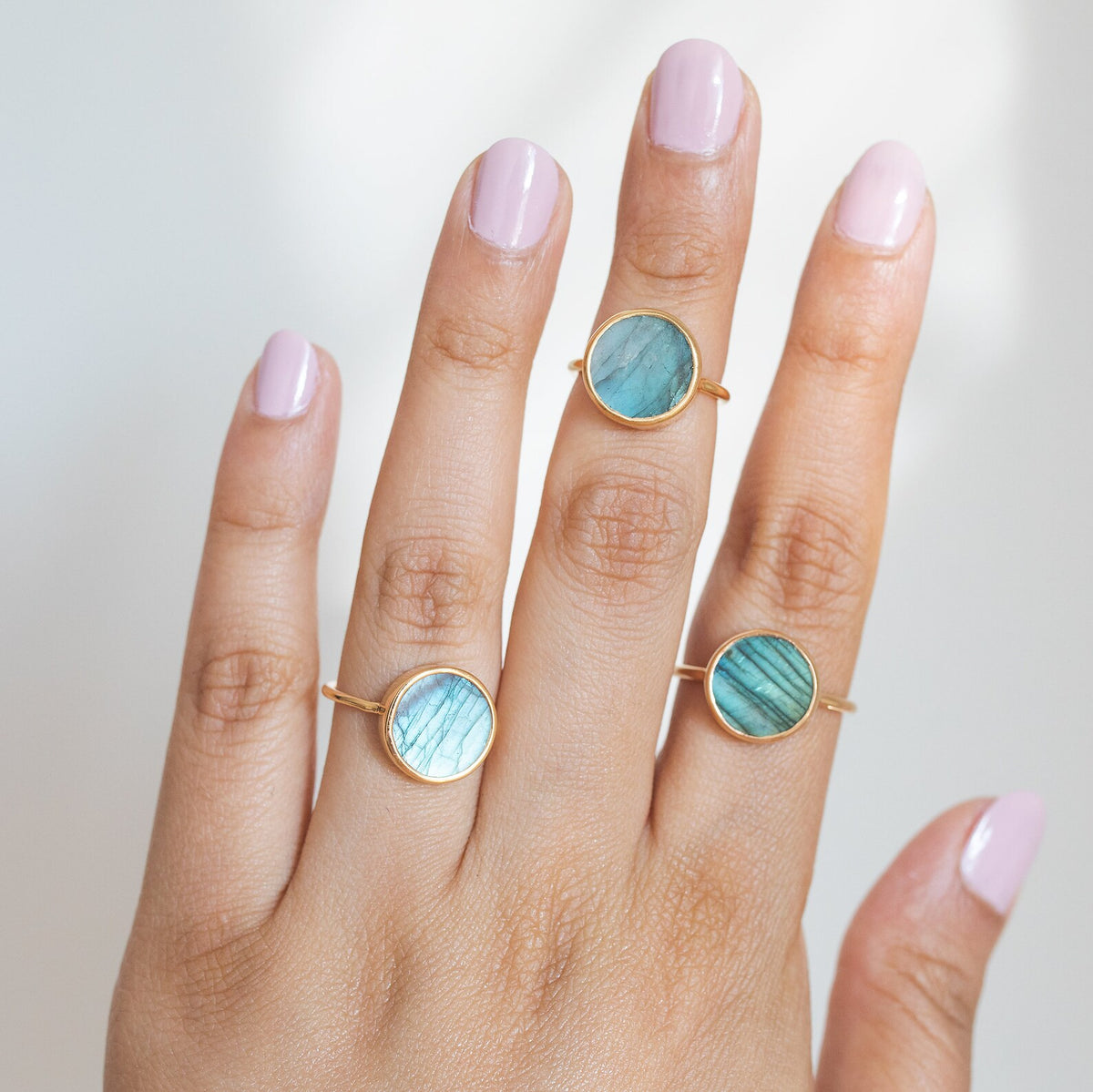 Handmade Labradorite Ring, Gold Vermeil Ring