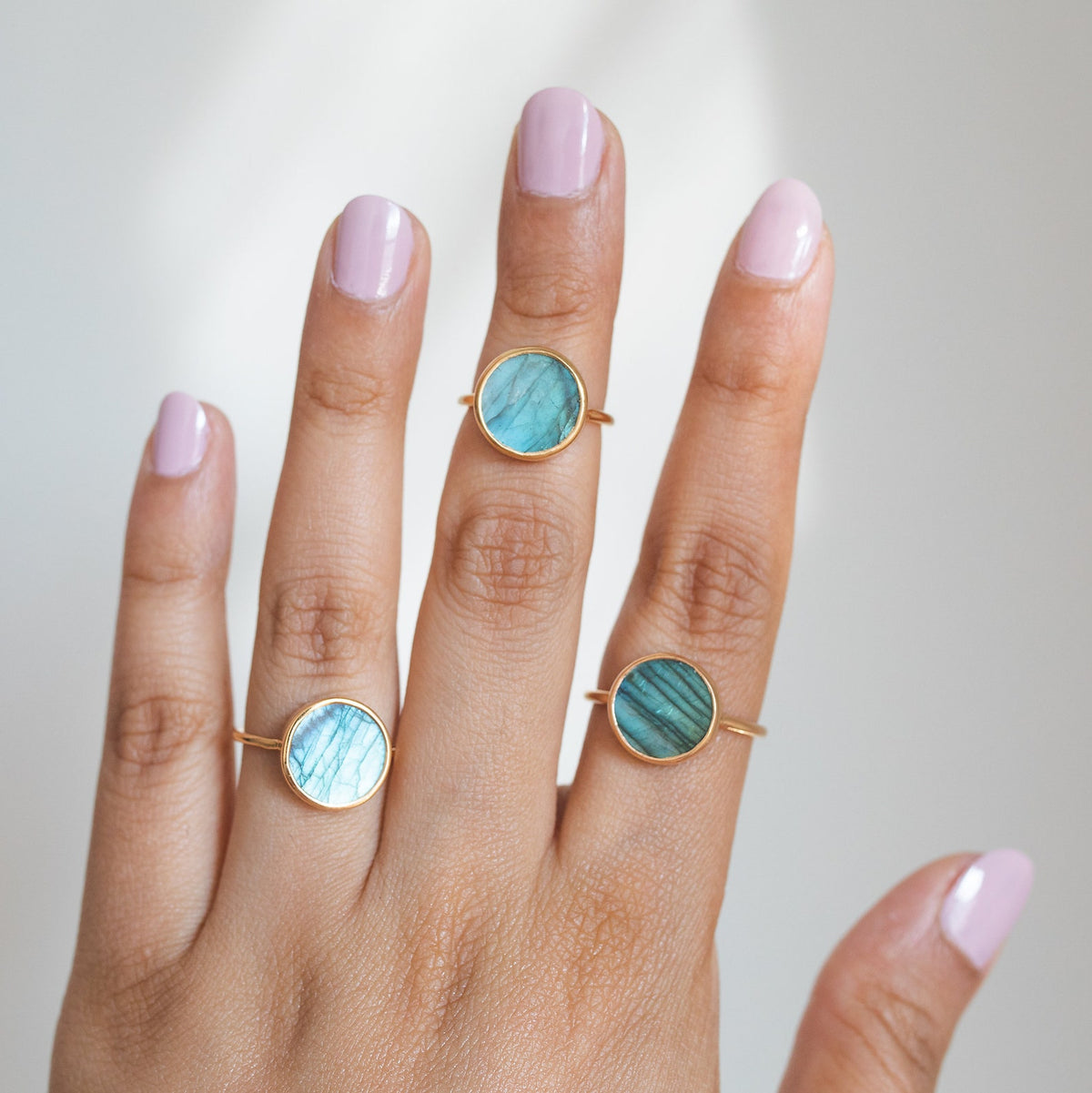 Handmade Labradorite Ring, Gold Vermeil Ring