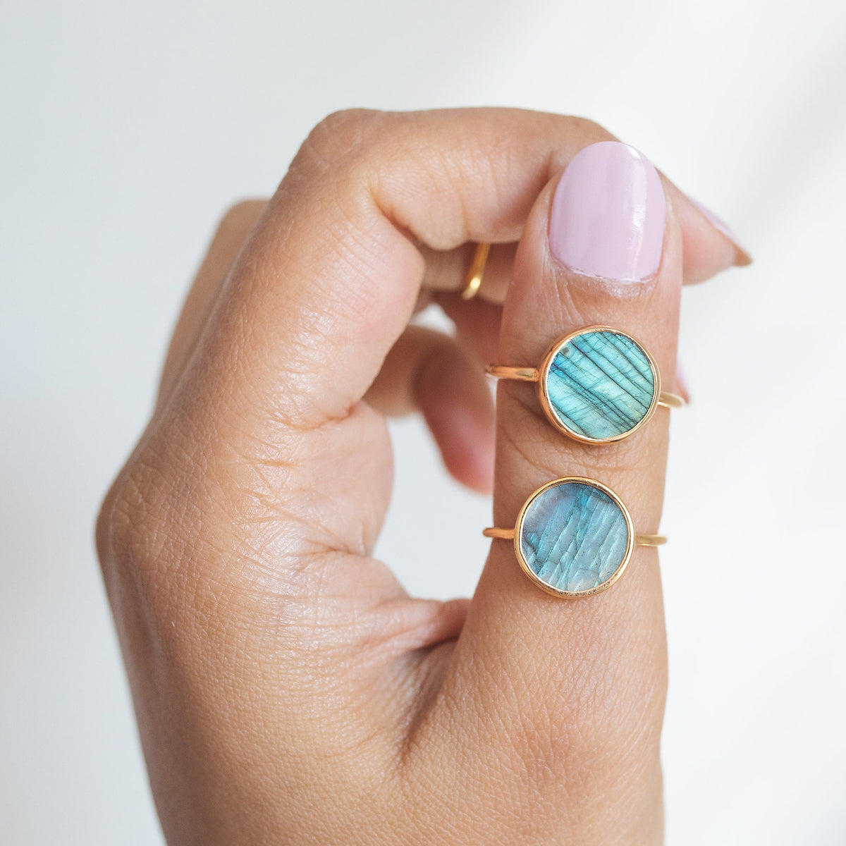 Handmade Labradorite Ring, Gold Vermeil Ring
