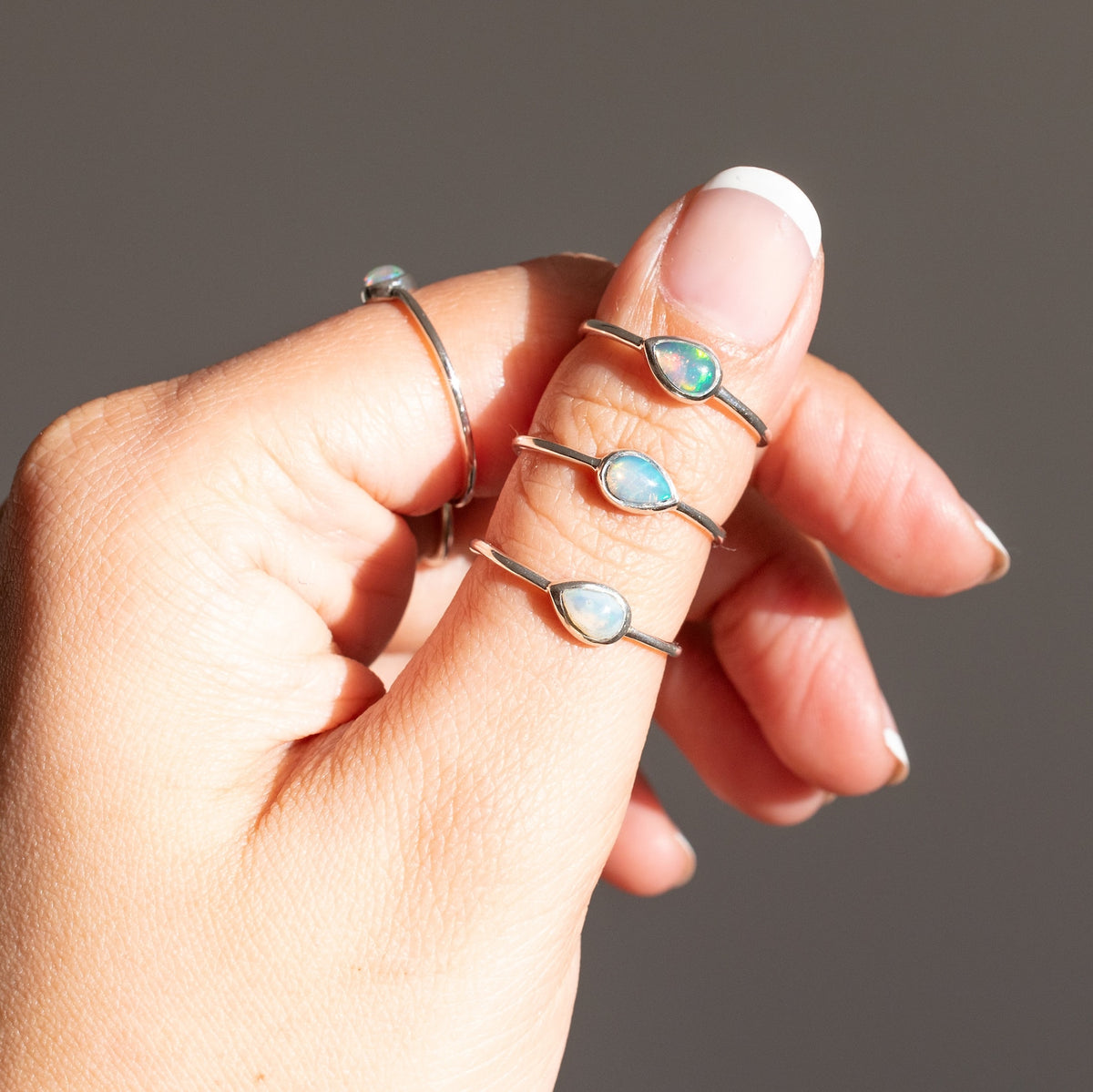 Dainty Opal Ring, Ethiopian Opal Ring