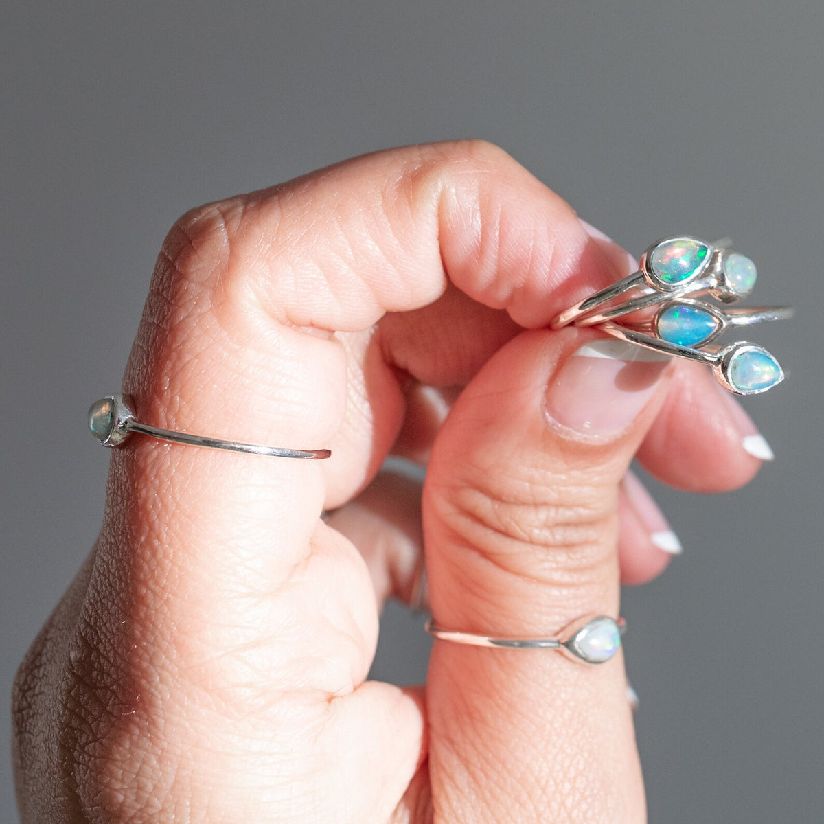Dainty Opal Ring, Ethiopian Opal Ring