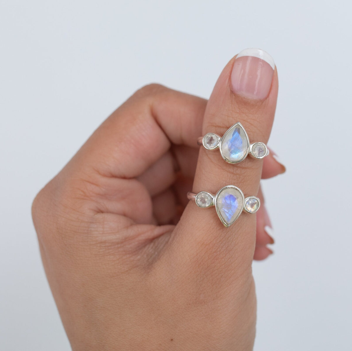 Teardrop Moonstone Sterling Silver Ring
