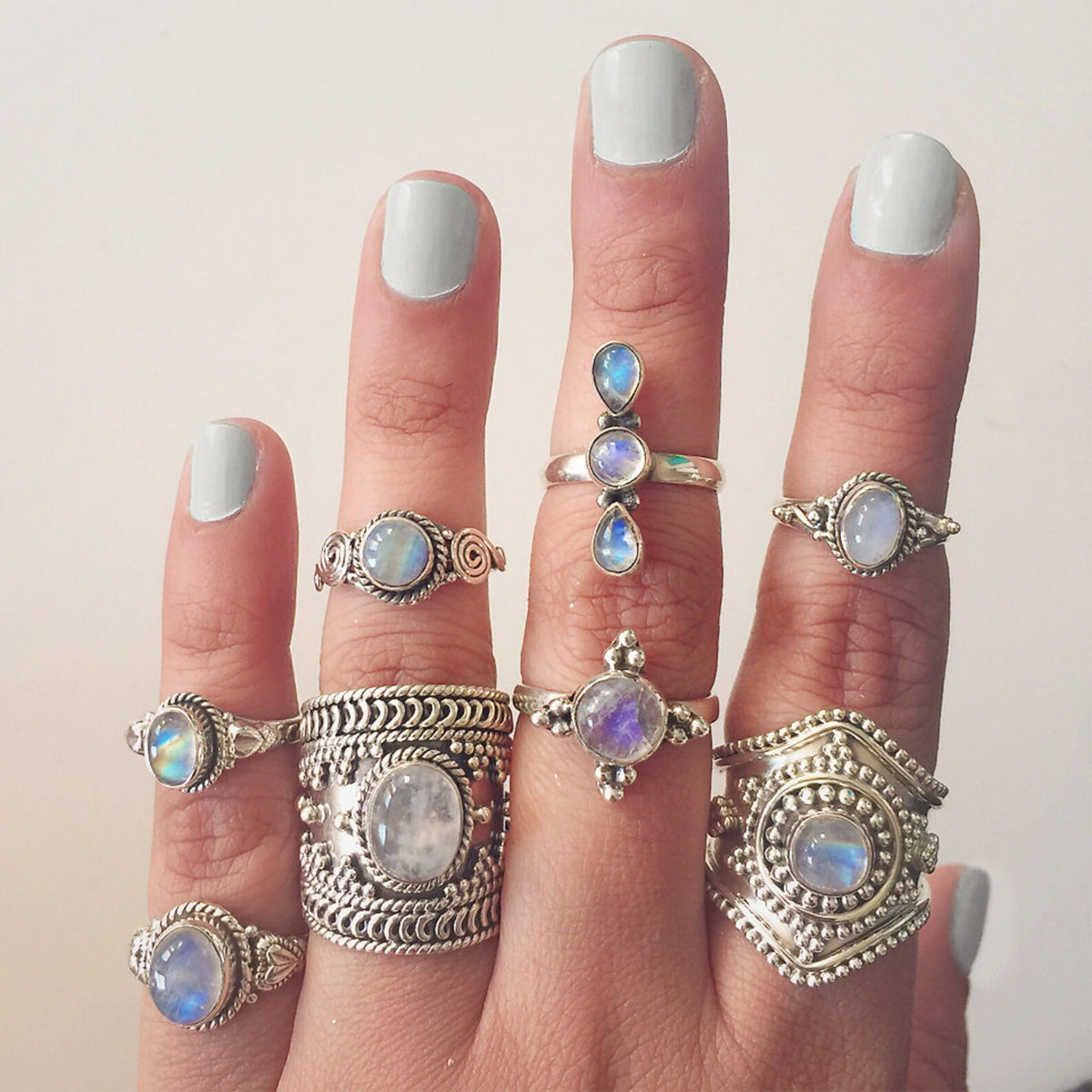 Cute Moonstone Ring, Delicate Silver Ring