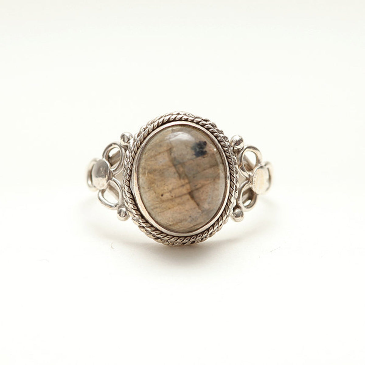 Labradorite Ring, Organic Silver Ring