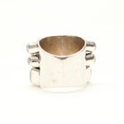 Gemstone Cluster Ring, Silver Cuff Ring