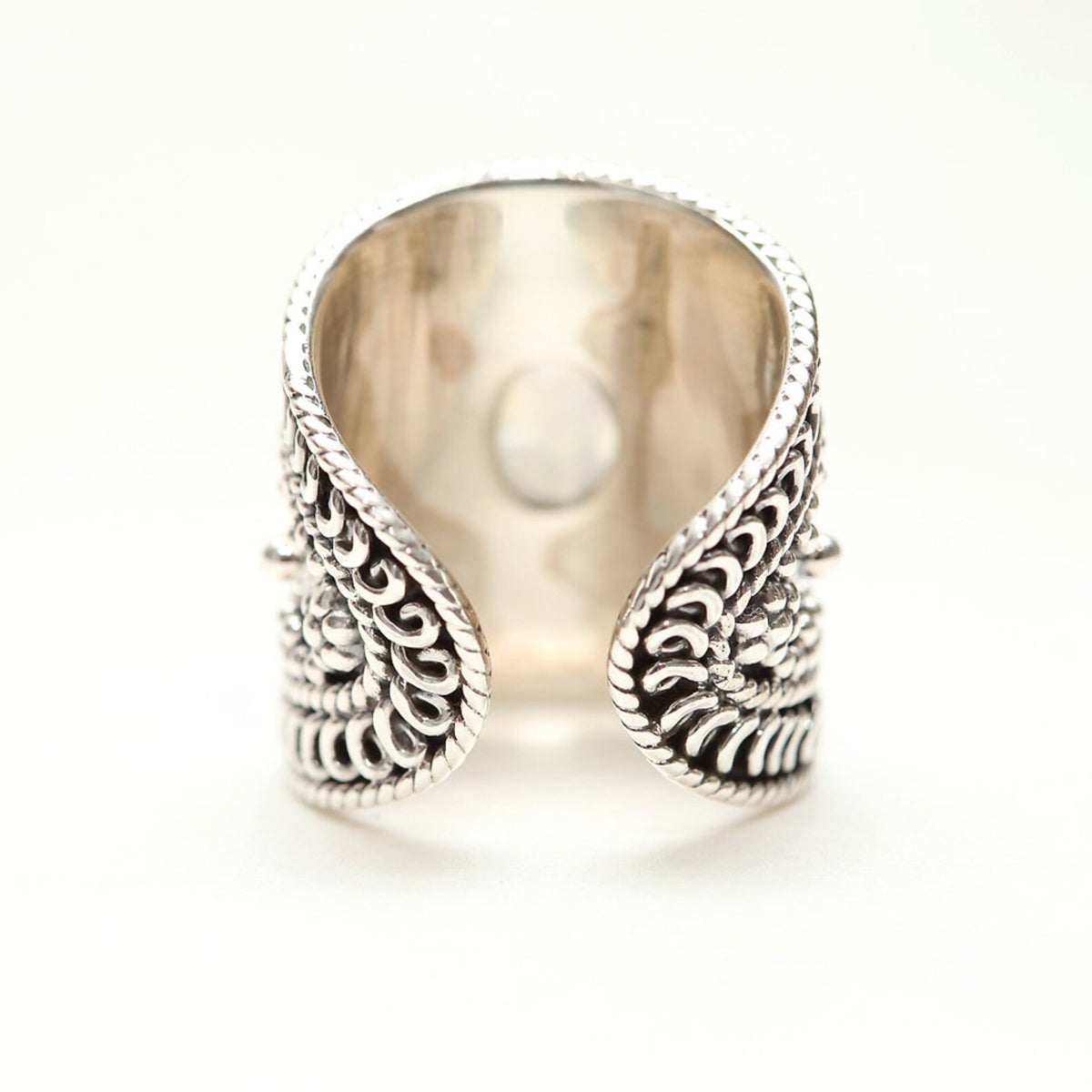 Rainbow Moonstone Ring, Cocktail Ring in Sterling Silver