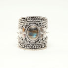 Handcrafted Ring, Labradorite Cuff Ring