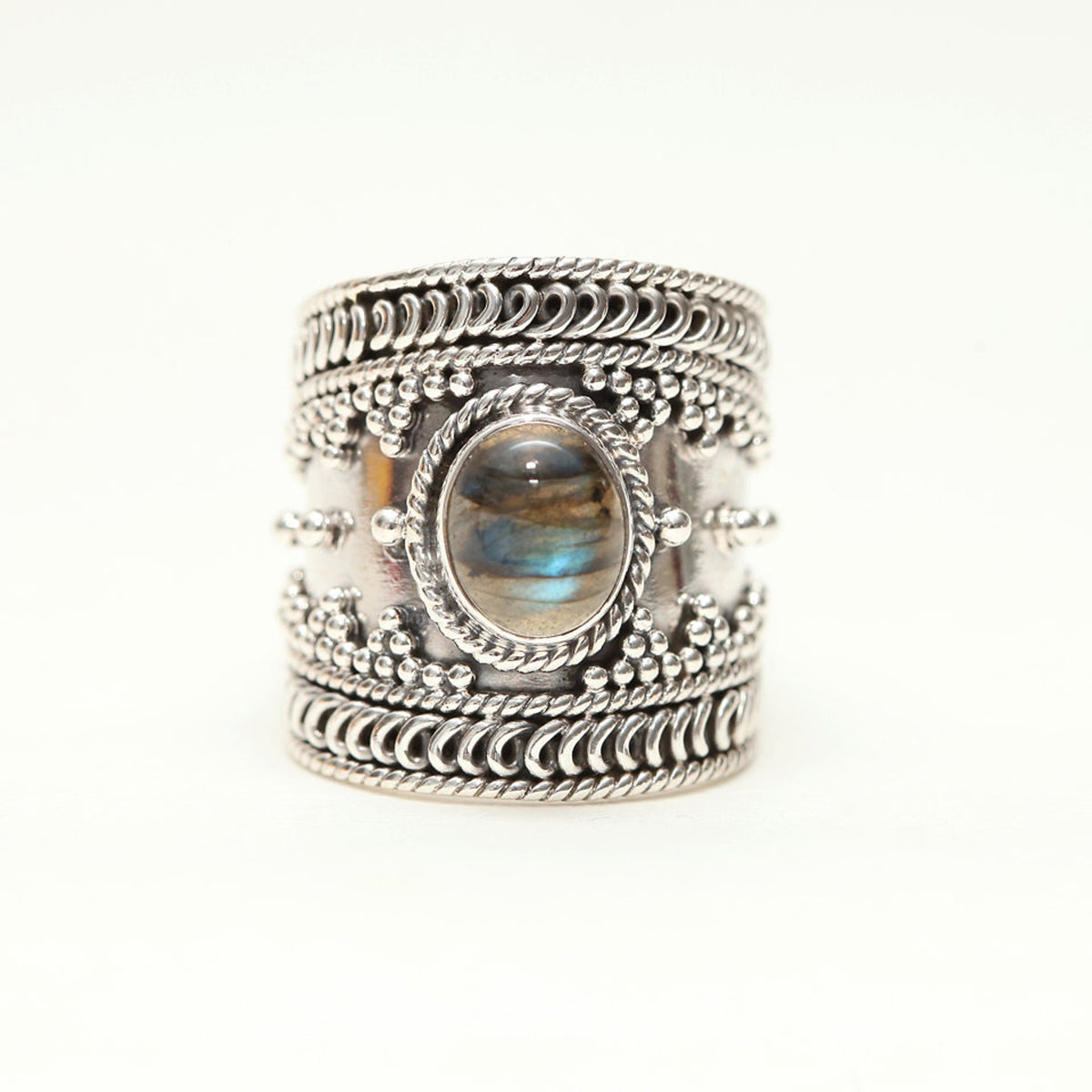 Handcrafted Ring, Labradorite Cuff Ring
