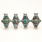 Genuine Turquoise Statement Ring, Silver Turquoise Ring