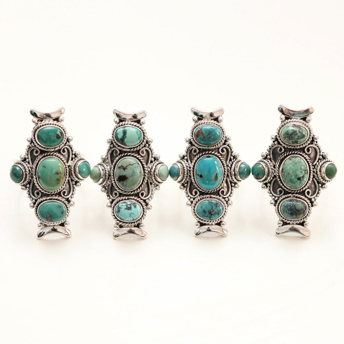 Genuine Turquoise Statement Ring, Silver Turquoise Ring