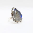 Big Labradorite Ring, Large Silver Ring