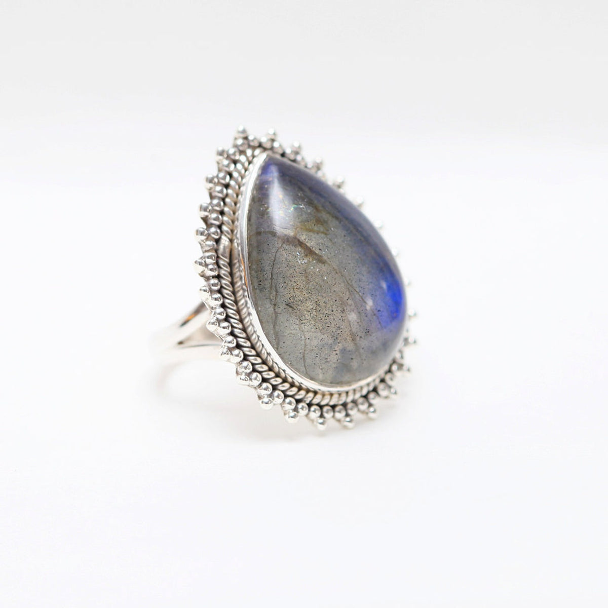 Big Labradorite Ring, Large Silver Ring