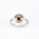 Round Garnet Ring, Red Gemstone Ring