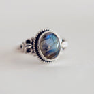 Oval Labradorite and Silver Bohemian Ring