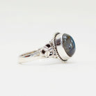 Oval Labradorite and Silver Bohemian Ring