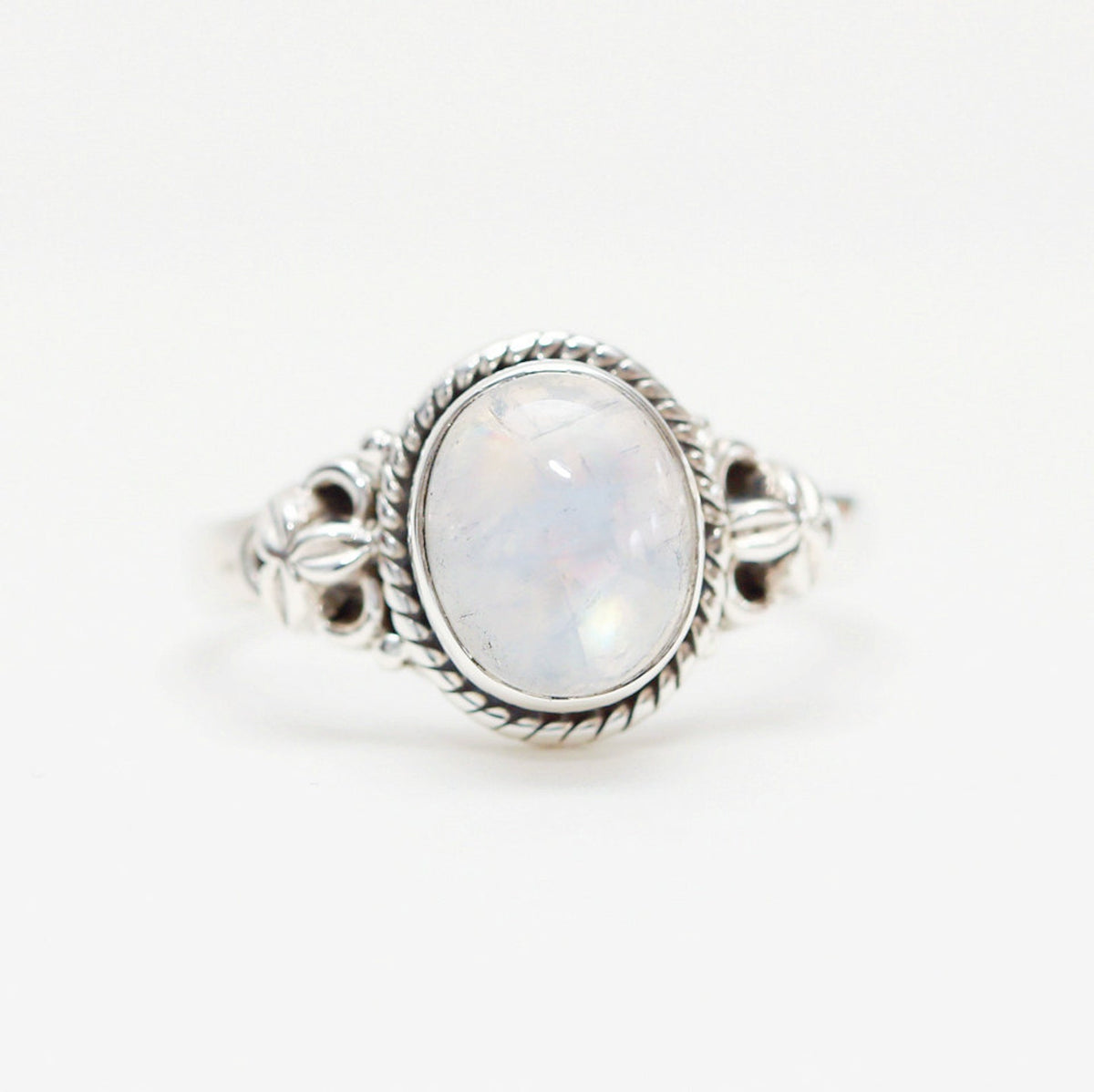 Gypsy Boho Ring, Moonstone Ring - Sterling Silver