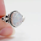 Gypsy Boho Ring, Moonstone Ring - Sterling Silver