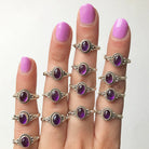 Oval Amethyst Ring, February Month Amethyst Ring
