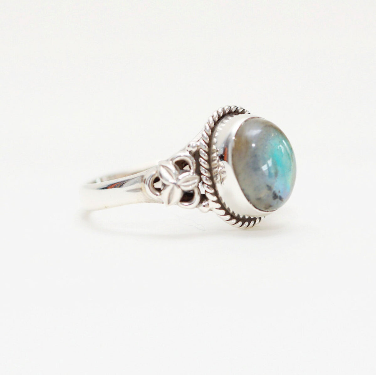 Gypsy Boho Ring, Moonstone Ring - Sterling Silver