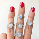 Gypsy Boho Ring, Moonstone Ring - Sterling Silver