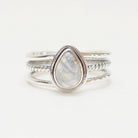 Pear Moonstone Ring, Modern Stone Ring