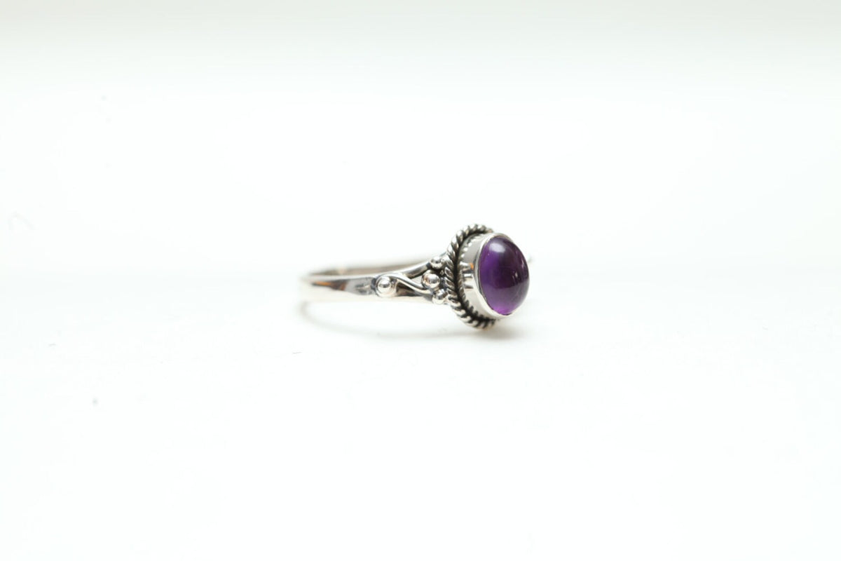 Oval Amethyst Ring, February Month Amethyst Ring