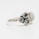 Blue Topaz - Square Moonstone Ring