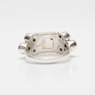 Blue Topaz - Square Moonstone Ring